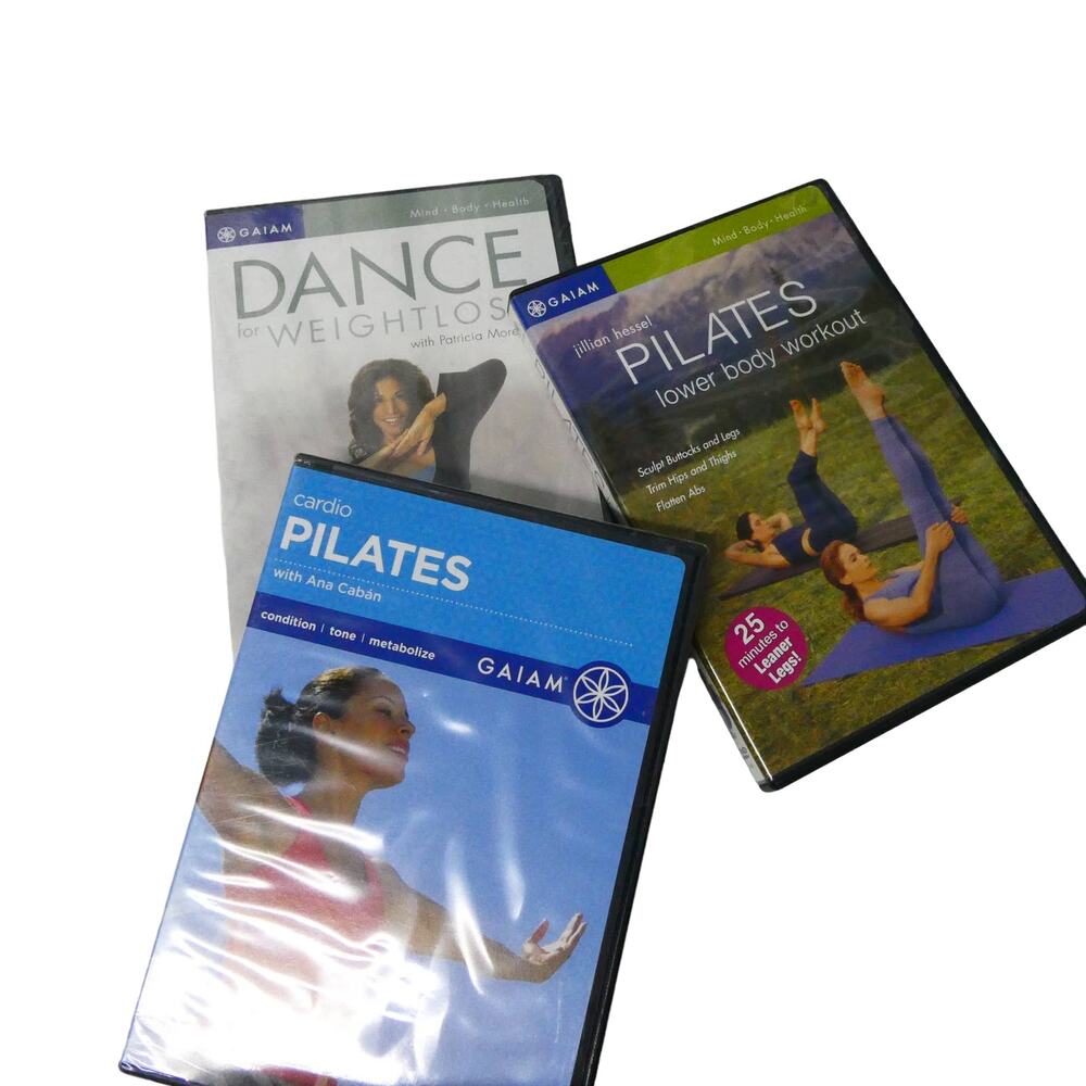 Gaiam‎ Pilates and Dance Workout DVD Set Womens OS Multicolor 3-Disc Bundle